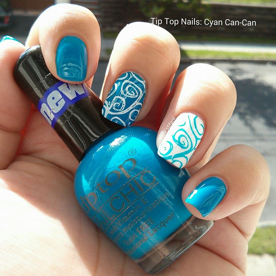 tip top cyan can-can stamped